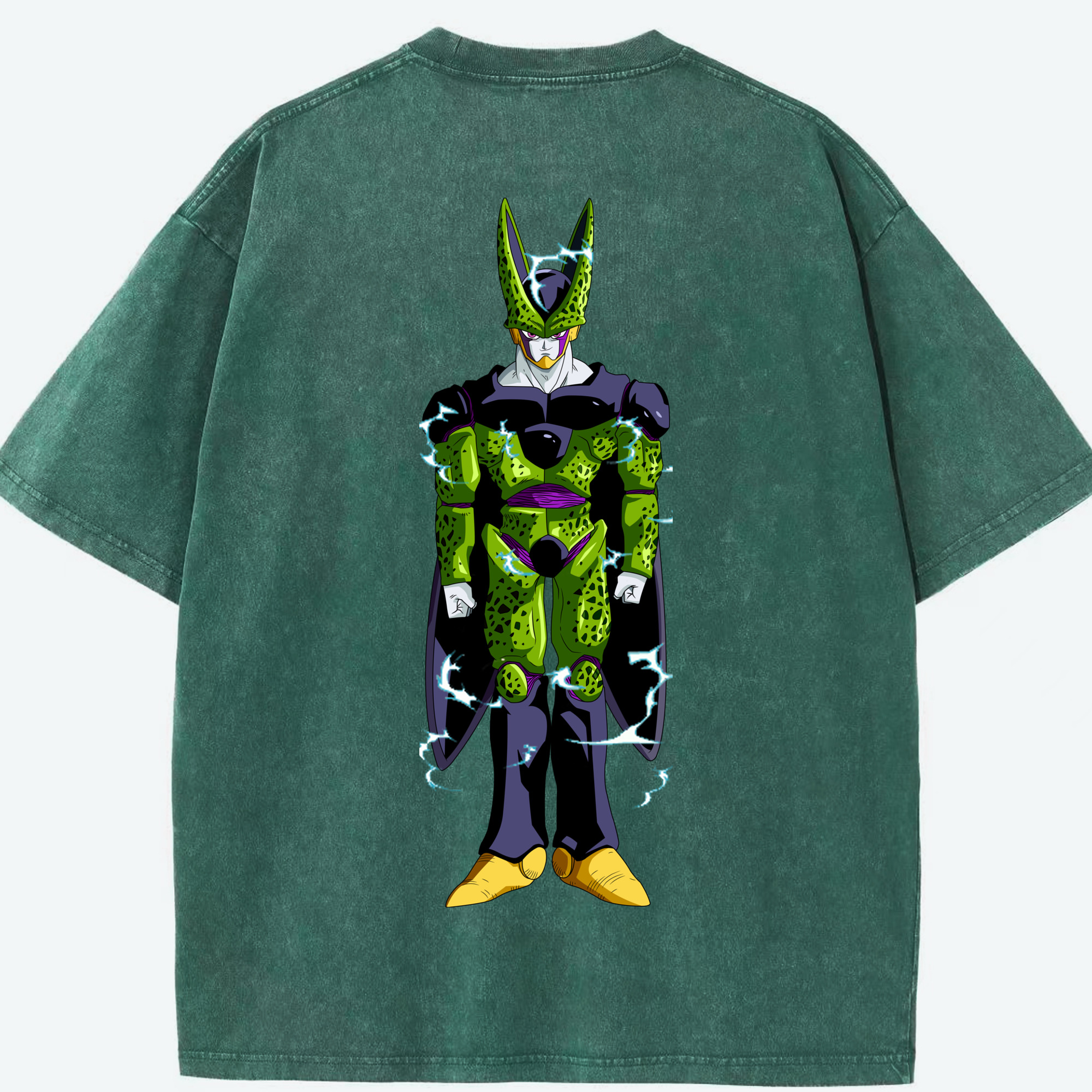 （画像用） ドラゴンボール セル DRAGON BALL Cell 綿100% ヴィンテージ風 半袖Tシャツ（背面プリント）